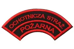 Emblemat haftowany do naszycia na lewym rękawie munduru lub płaszcza wyjściowego OSP