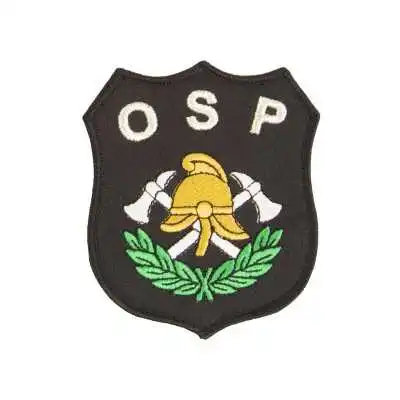 Emblemat naramienny OSP - wzór Hełm i toporki